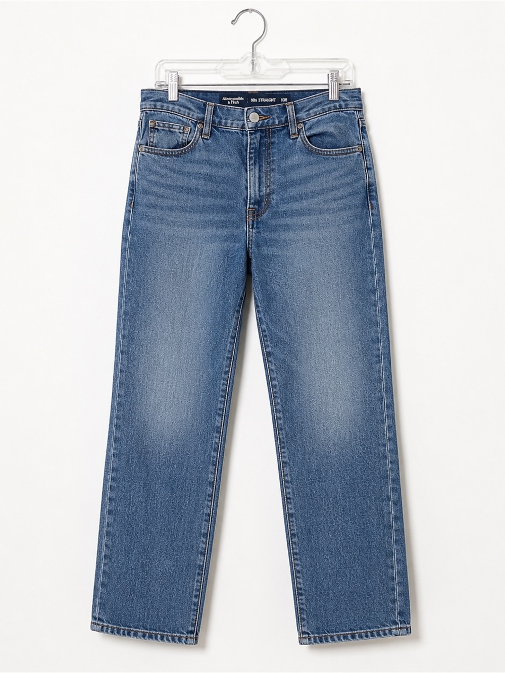 Abercrombie The 90s Straight Jeans Ultra High Rise Women Size 10R 30 Medium Wash
